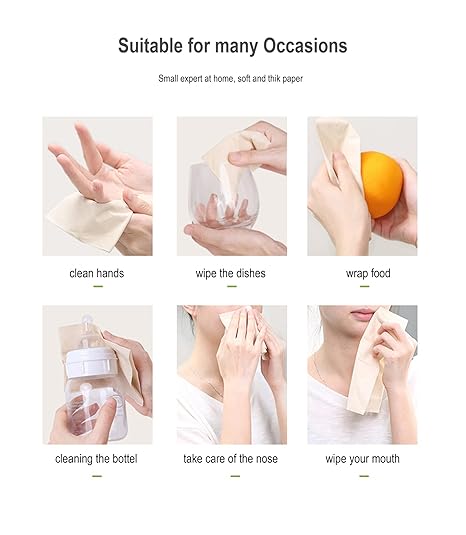 ZQBIEE Tissue Papers (3 Ply, 8 Pulls Per Pack) | Pack of 20 Brown