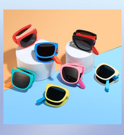 ZQBIEE Foldable Kids Sunglass with Round Case and New Pocket Sunglass for Kids