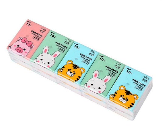 ZQBIEE Pocket Tissue Papers (3 Ply, 8 Pulls Per Pack) | Pack of 10