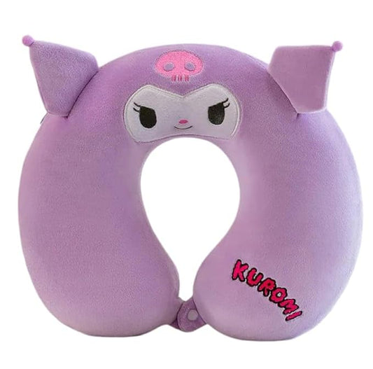 ZQBIEE Kuromi Travel Pillow with U-Shaped Airplane, Car, and Train Flight Head Neck Support Pillow for Boys and Girls
