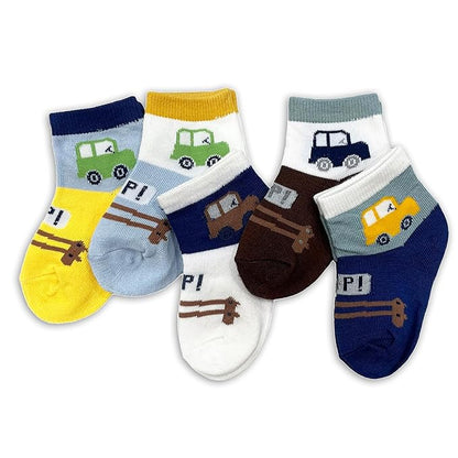 ZQBIEE Baby Boy’s & Girl’s Cotton Printed Ankle-Length All-Weather Kids socks (Pack of 5)