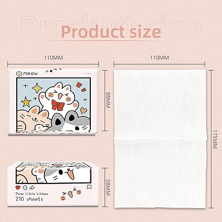 ZQBIEE Little Kittens Tissue Pack (Pack of 3)
