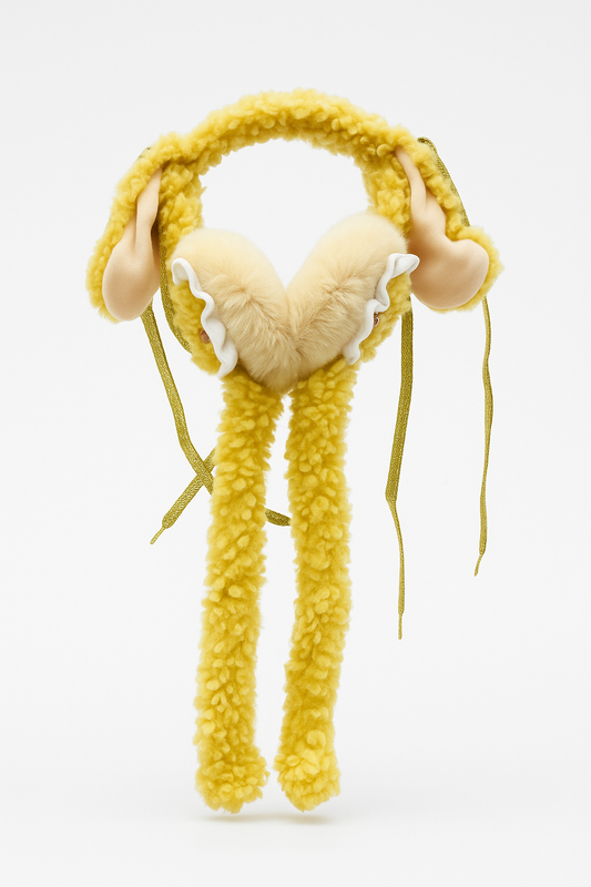 ZQBIEE Cute Yellow Furry Earmuffs for Kids