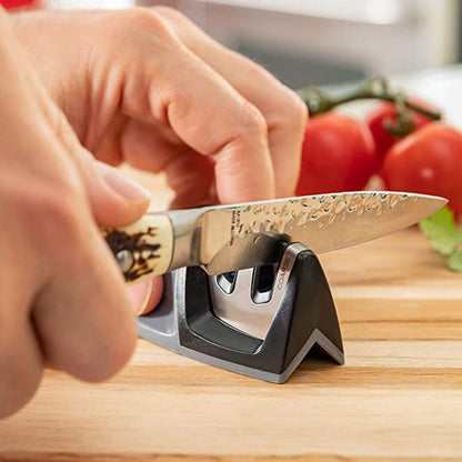 ZQBIEE 2-Stage Knife Sharpener – Coarse & Fine Sharpening Slots