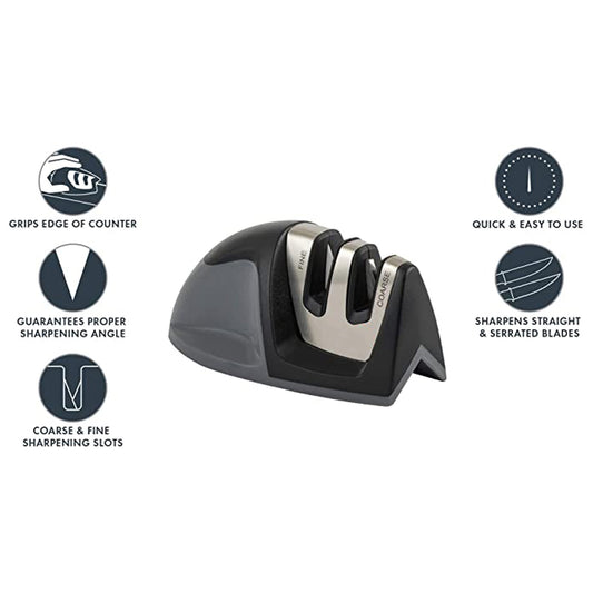 ZQBIEE 2-Stage Knife Sharpener – Coarse & Fine Sharpening Slots
