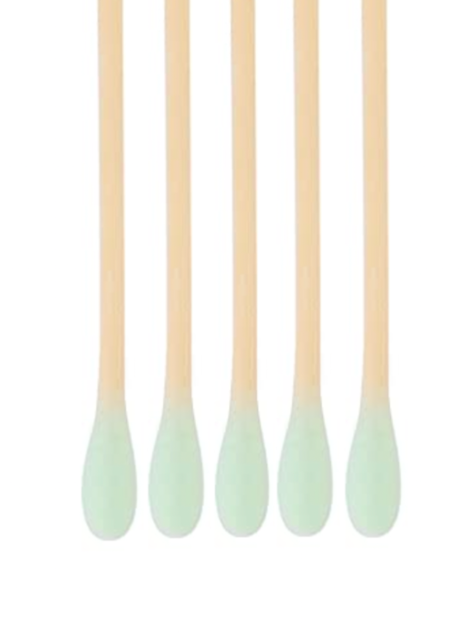 ZQBIEE Bamboo Cotton Swabs With Mint Green Tips