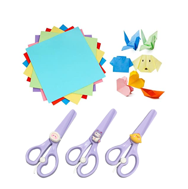 ZQBIEE Plastic Scissors for Kids (Pack of 3)