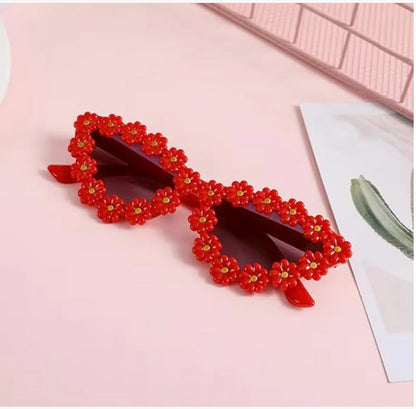 ZQBIEE Floral Daisy Frame Sunglasses – Retro Festival Eyewear
