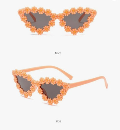 ZQBIEE Floral Daisy Frame Sunglasses – Retro Festival Eyewear