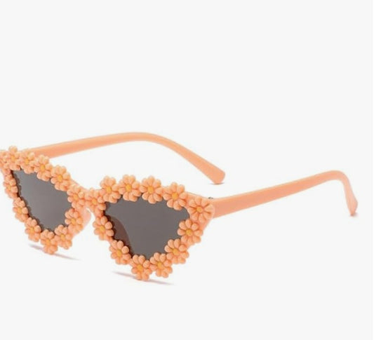 ZQBIEE Floral Daisy Frame Sunglasses – Retro Festival Eyewear