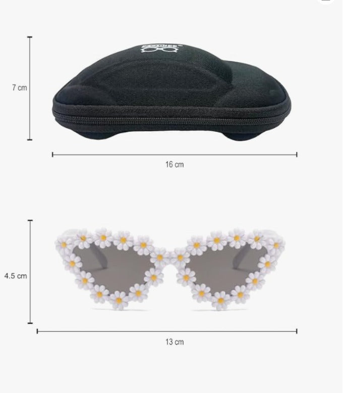 ZQBIEE Floral Daisy Frame Sunglasses – Retro Festival Eyewear