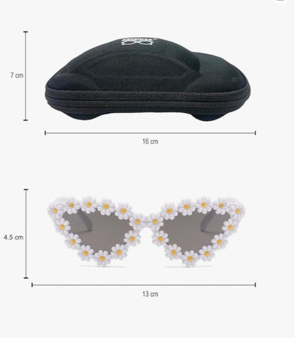 ZQBIEE Floral Daisy Frame Sunglasses – Retro Festival Eyewear