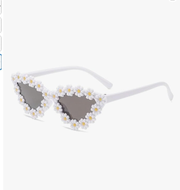 ZQBIEE Floral Daisy Frame Sunglasses – Retro Festival Eyewear
