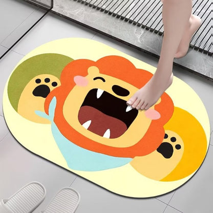 ZQBIEE Doormat Non-Slip Rubber Bathroom Mat – Anti-Skid -Lion