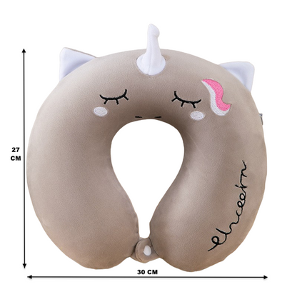 ZQBIEE Magical Unicorn Travel Neck Pillow (Grey)
