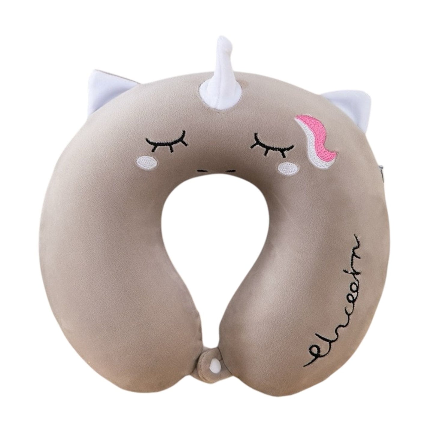 ZQBIEE Magical Unicorn Travel Neck Pillow (Grey)