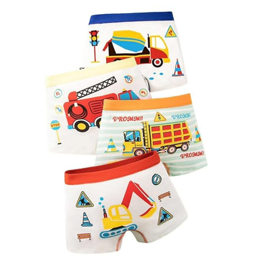 ZQBIEE Kids Boys Cotton & Spandex Briefs Pack of 4 Assorted Color (4 to 6 years)